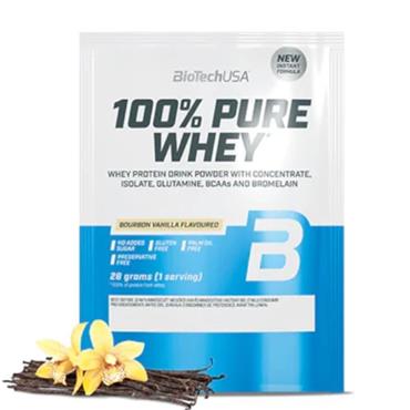 BiotechUSA 100% Pure Whey | Bourbon Vanilla | 28g | Single Serving - One