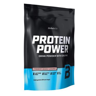 BioTechUSA Protein Power | Strawberry Banana | 1000g - One