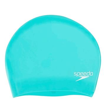 Speedo Long Hair Silicone Swim Cap - GREEN