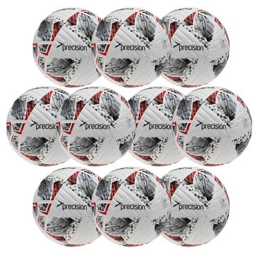 Precision Fusion+ FIFA Basic Training Ball 10 Pack Size 5 - White/Red