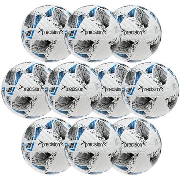 Precision Fusion+ FIFA Basic Training Ball 10 Pack Size 5 - White/Blue