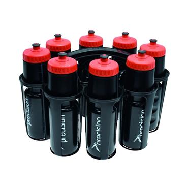 Precision 8 Water Bottles & Oval Carrier I 750ml I 8 Bottles - BLACK