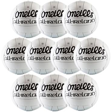 O' Neills All Ireland Match Ball I Size 5 I Pack of 10 - White