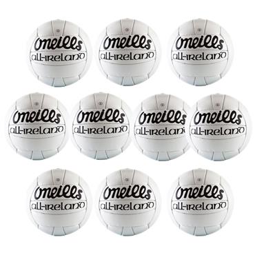 O' Neills All Ireland Match Ball I Size 5 I Pack of 10 - White