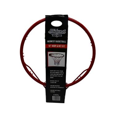Midwest Basketball 18" Hoop & Net Set - BLACK