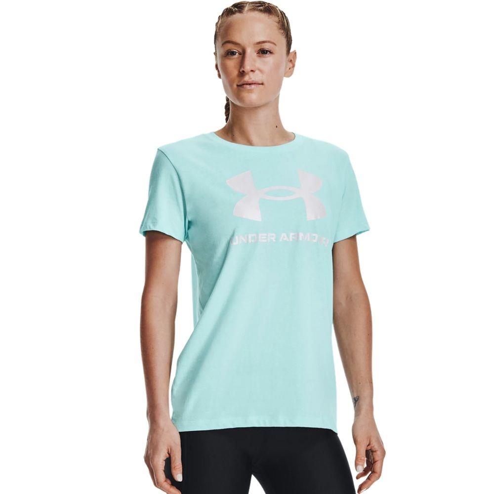 UNDER ARMOUR WOMENS LIVE SPORTSTYLE GRAPHIC TSHIRT BLUE Michael Murphy Sports Donegal