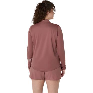 Asics Womens Icon Long Sleeved 1/2 Zip Top - Red