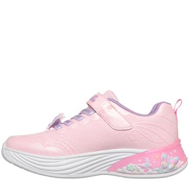 SKECHERS GIRLS S-LIGHTS BUTERFLY BLISS TRAINERS - Pink