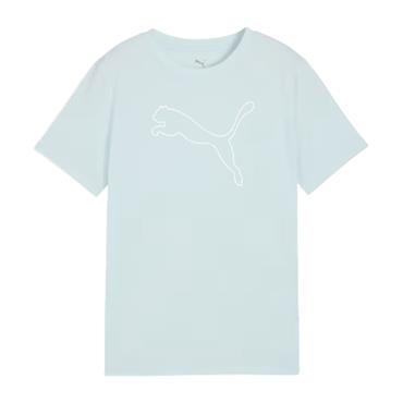 PUMA GIRLS TRAIN ALL DAY ESSENTIAL CAT LOGO TSHIRT - BLUE