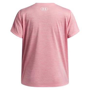 Under Armour Girls Tech Twist Wordmark Logo T- Shirt - Pink