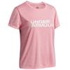 Under Armour Girls Tech Twist Wordmark Logo T- Shirt - Pink