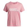 Under Armour Girls Tech Twist Wordmark Logo T- Shirt - Pink