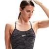 Speedo Allover Fixed Crossback Swimsuit - BLACK
