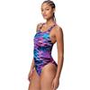 SPEEDO WOMENS HYPERBOOM PRINT MEDALIST SWIMSUIT - Black/Pink