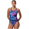 SPEEDO WOMENS HYPERBOOM PRINT MEDALIST SWIMSUIT - Black/Pink