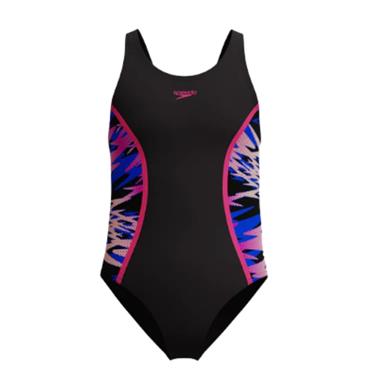 SPEEDO GIRLS HYPERBOOM SPLICE MUSCLEBACK SWIMSUIT - Black/Pink