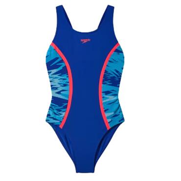 SPEEDO KIDS HYPERBOOM SPLICEE MUSCLEBACK SWIMSUIT - BLUE