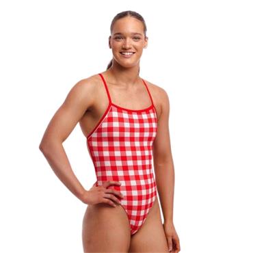 Funkita Ladies Single Strength One Piece Red Checker - Red