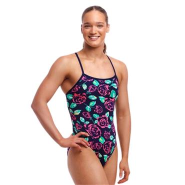 Funkita Womens Single Strap One Piece | Feeling Rosy - Multi