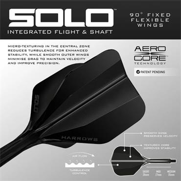 Harrows Darts Solo No.6 Integrated Flights and Shaft - BLACK