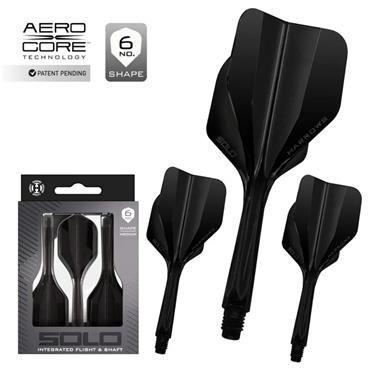 Harrows Darts Solo No.6 Integrated Flights and Shaft - BLACK