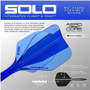 Harrows Darts Solo No.6 Integrated Flights and Shaft - BLUE