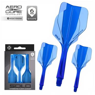 Harrows Darts Solo No.6 Integrated Flights and Shaft - BLUE
