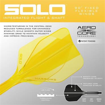 Harrows Darts Solo No.6 Integrated Flights and Shaft - Yellow