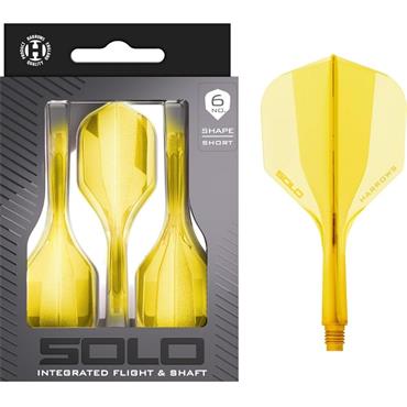 Harrows Darts Solo No.6 Integrated Flights and Shaft - Yellow