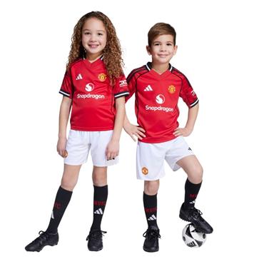 Adidas Kids Man Utd 25/26 Home Kit - Red