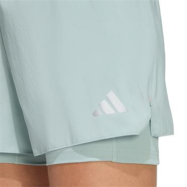 Adidas Womens Running Essentials 2 In 1 Shorts - GREEN