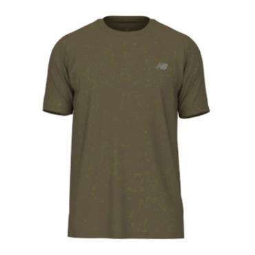 New Balance Mens Sport Essential Printed T- Shirt - GREEN