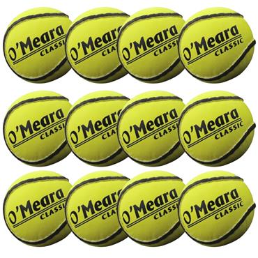 O'Meara Sliotars Classic Sliotar | Size 4 and 5 | Pack of 12 - Yellow