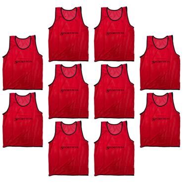 Sportech Mesh Training Bib 10 Pack - Red