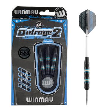 Winmau Outrage Brass Darts 2.0 - BLACK