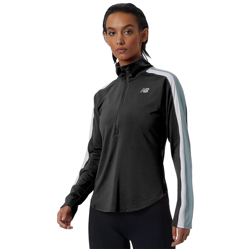 New Balance Womens Accelerate Half Zip Pullover Black Michael