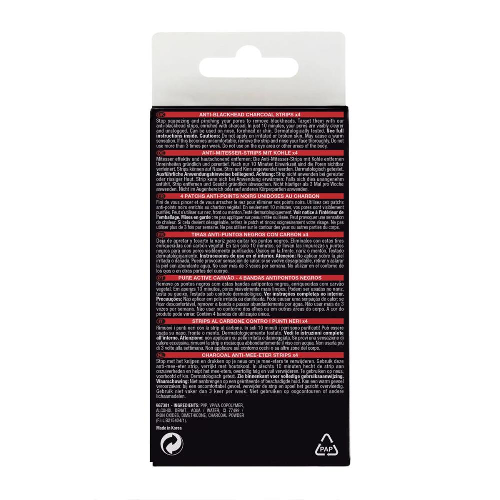 GARNIER PURE ACTIVE ANTI BLACK HEAD STRIPS WITH CHARCOAL 4 PACK