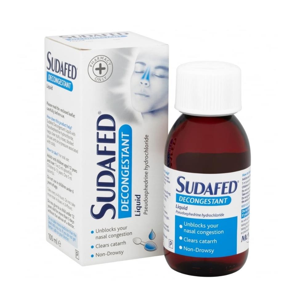 SUDAFED 30MG/5ML DECONGESTANT LIQUID 100ML Johnstons Pharmacy