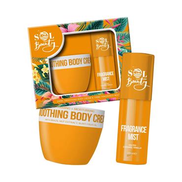 SOL BEAUTY SALTED  CARAMEL VANILLA FRAGRANCE 3 PIECE SET