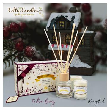 CELTIC CANDLE CELTIC CANDLE CINNAMON & WINTER BERRIES GIFTBOX 