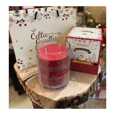CELTIC CANDLE CELTIC CANDLE DOUBLE WICK CINNAMON & WINTER BERRIES SCENTED CANDLE